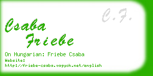 csaba friebe business card